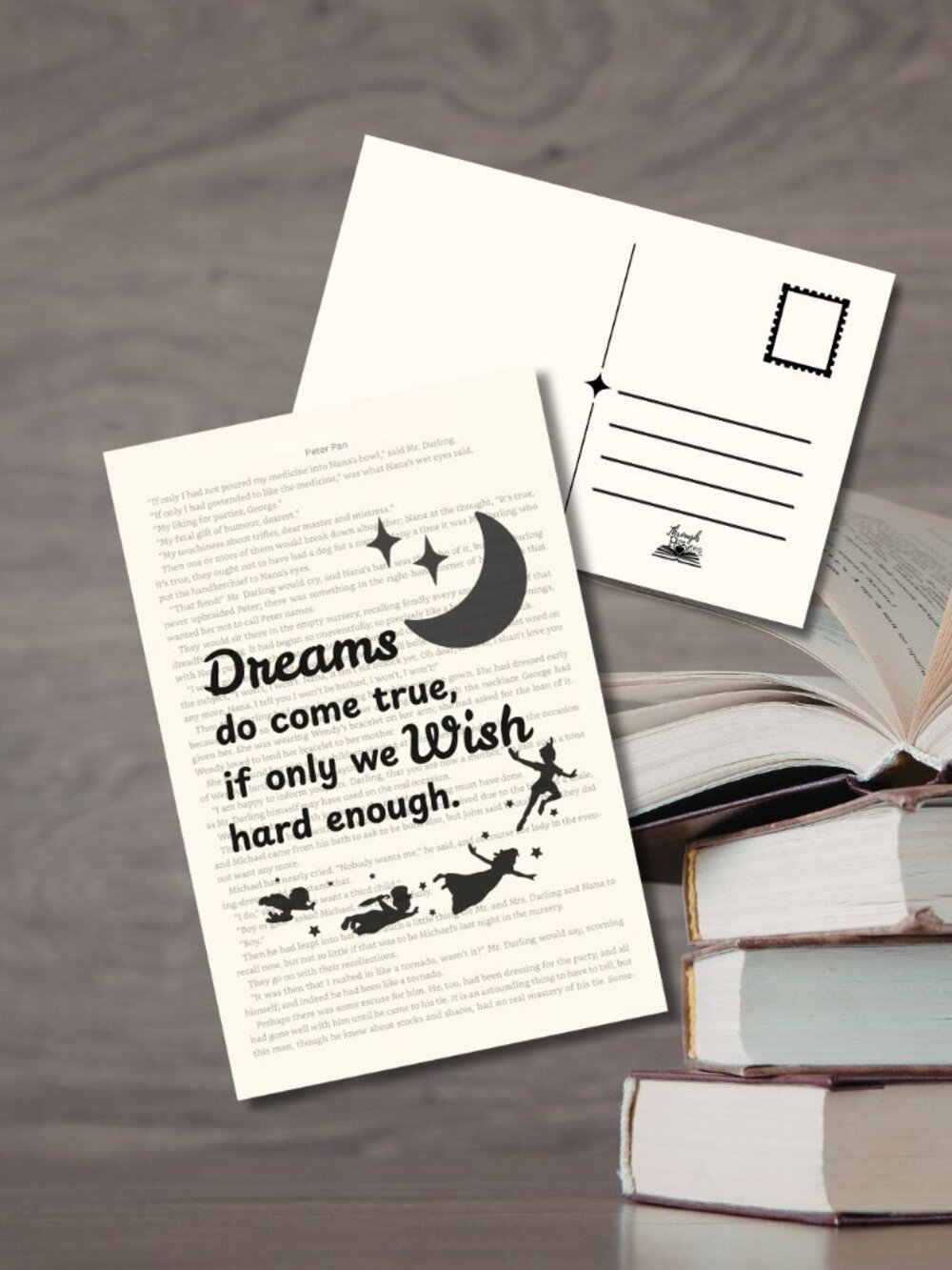 Peter Pan Bookish Book Page Postcard Mini Art Print